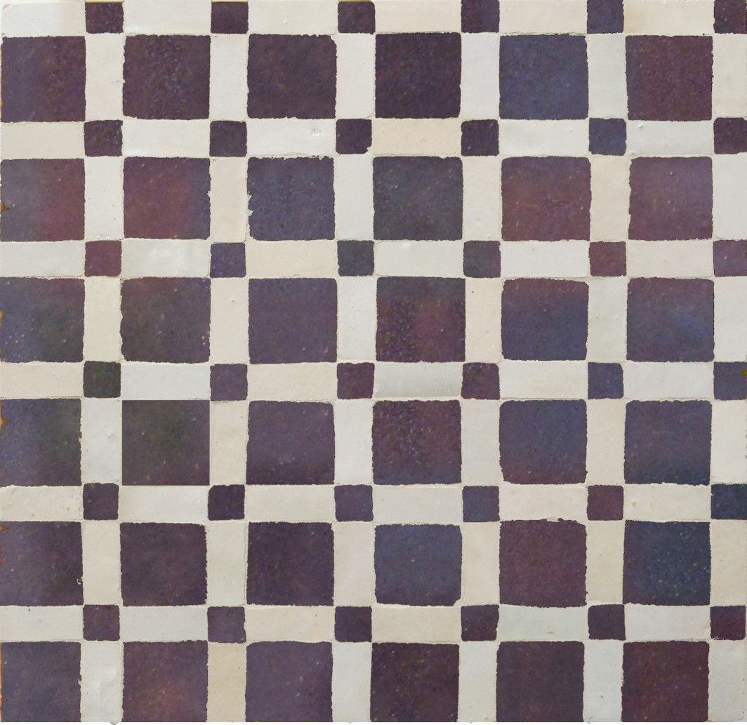 Mosaic House Moroccan tile Fes 9-1 Purple White  zellige, mosaic, zellij, field, pattern, glaze, simple, classic 